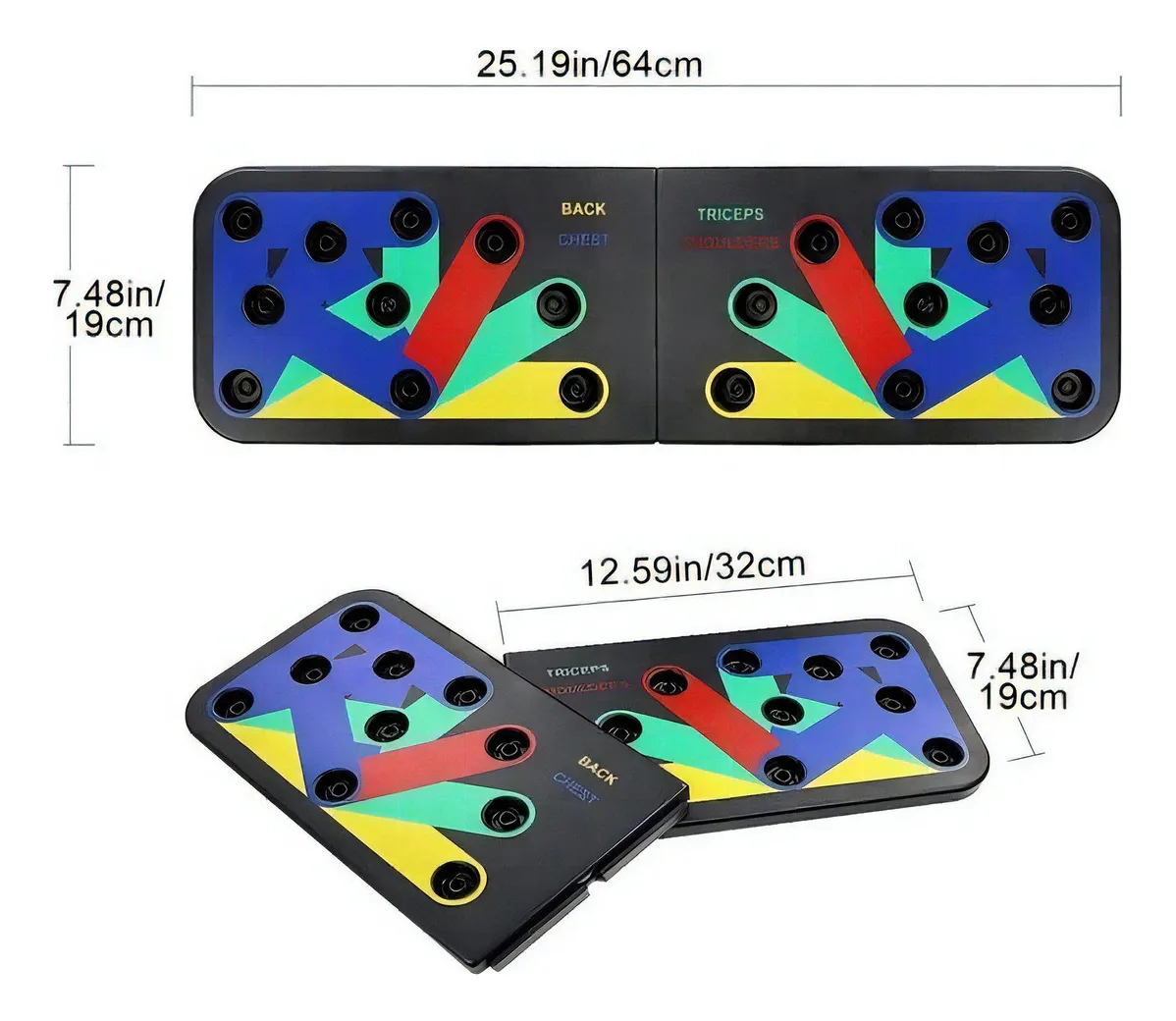 Dispositivo push up board foldable negro para ejercicios en Argentina