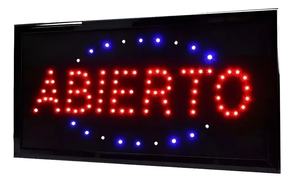 Cartel luminoso ABIERTO LED 48x25 cm Argentina