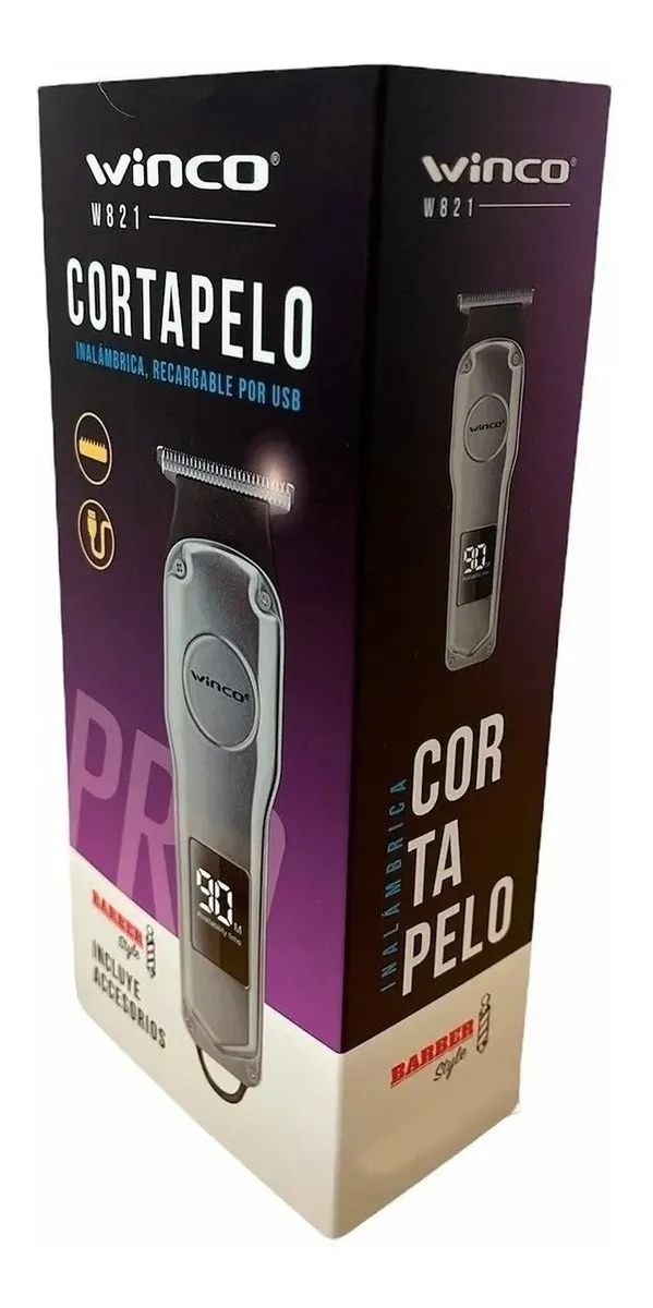 Maquina Cortar Pelo Barba Inalambrica Winco W821 Digital - Imagen 2