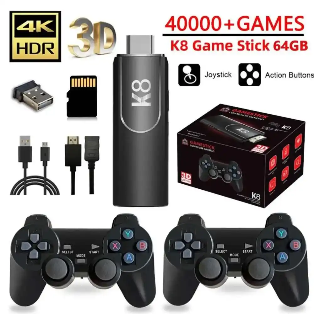 Consola Stick K8 P25 inalambrica para TV con juegos retro Argentina
