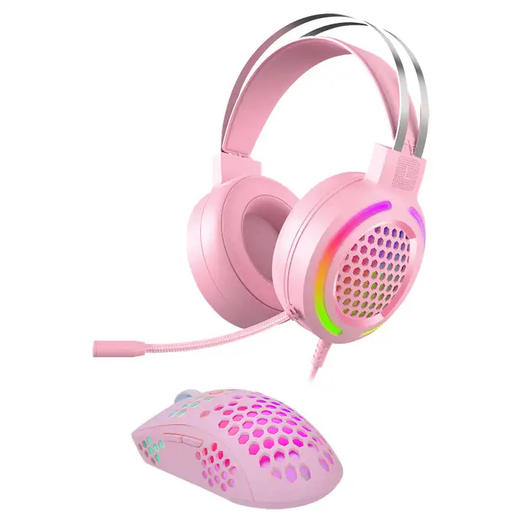 Kit Gamer Rosa Noga ST-4201 Auricular y Mouse Retroiluminado - Imagen 3