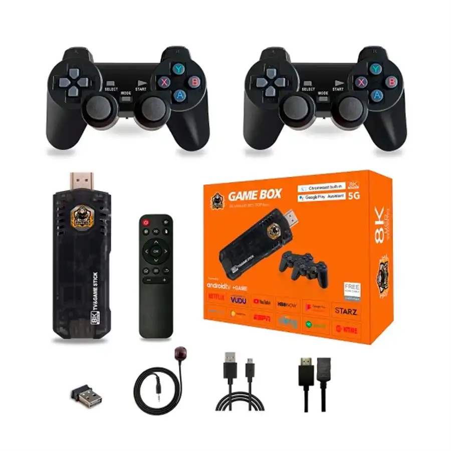 Consola RS110 Game Stick retro y TV Box con 2 controles inalambricos Argentina