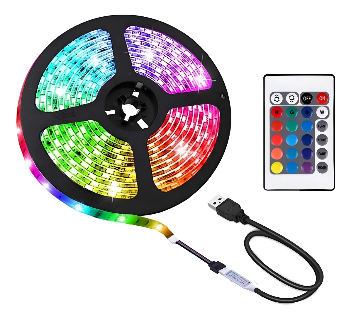 Tira Led 5m Usb RGB 5050 Tv Gamer Argentina
