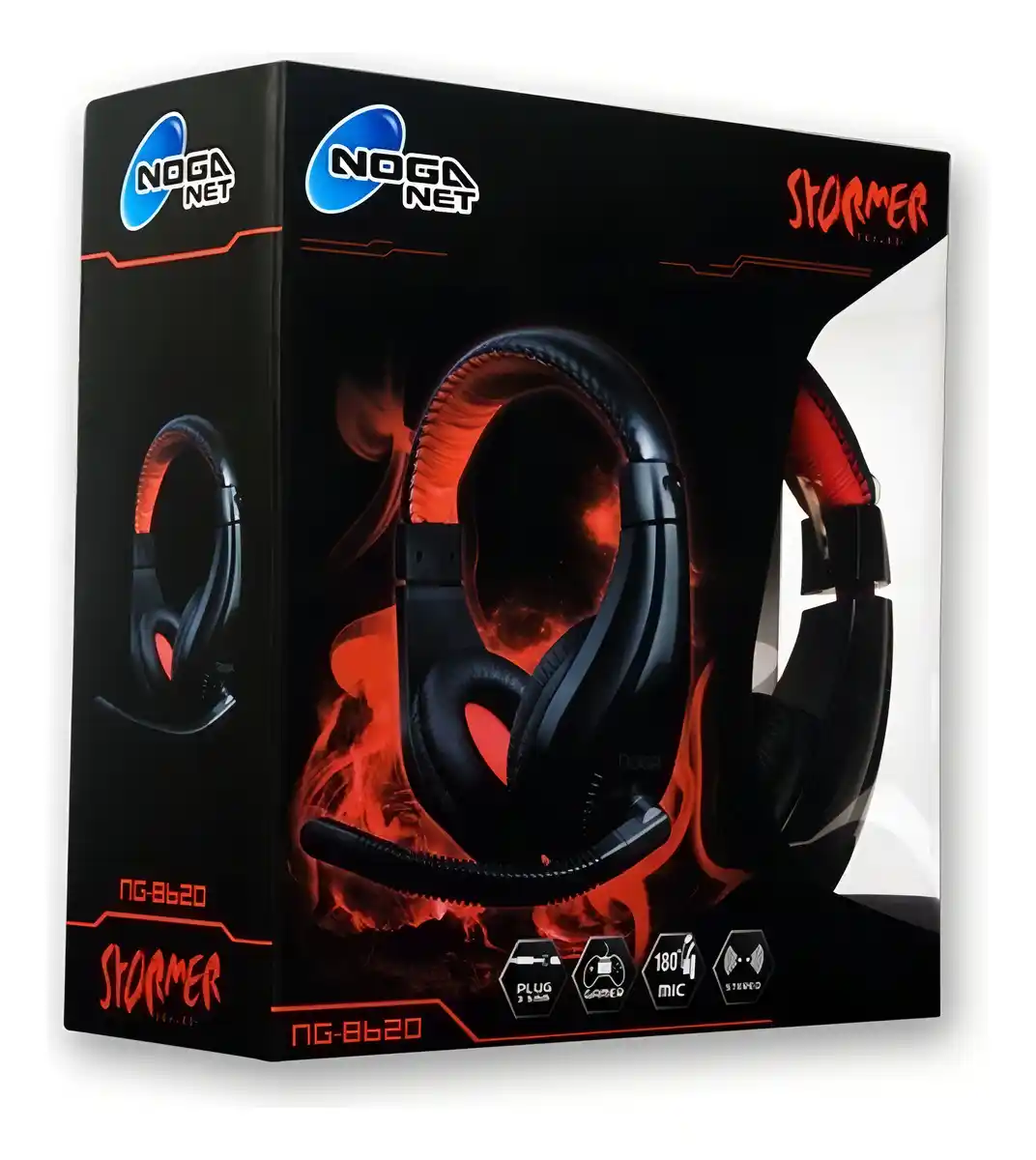 Auriculares Gamer Noga Stormer NG-8620 Negro y Rojo con micrófono flexible Argentina