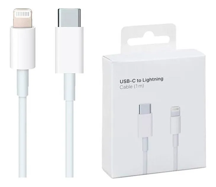 Cable Lightning blanco para iPhone X en cajita Argentina