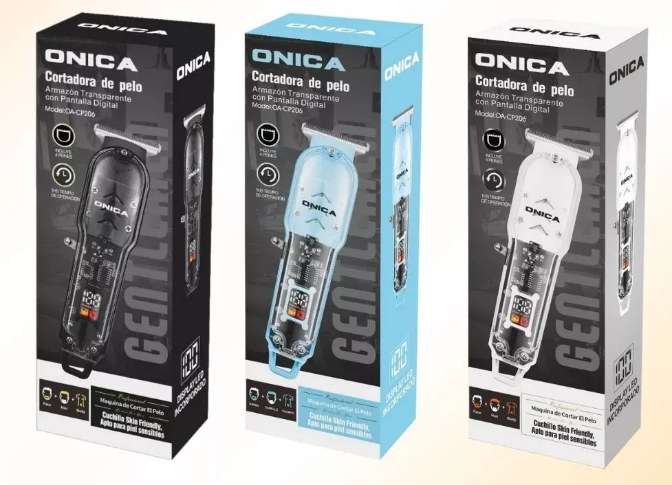 Cortadora de pelo inalámbrica Onica OA-CP206 color celeste vista frontal