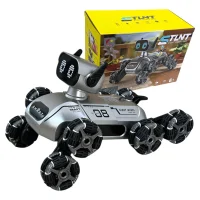 Perro robot acróbata Stunt 8WD realizando un giro lateral
