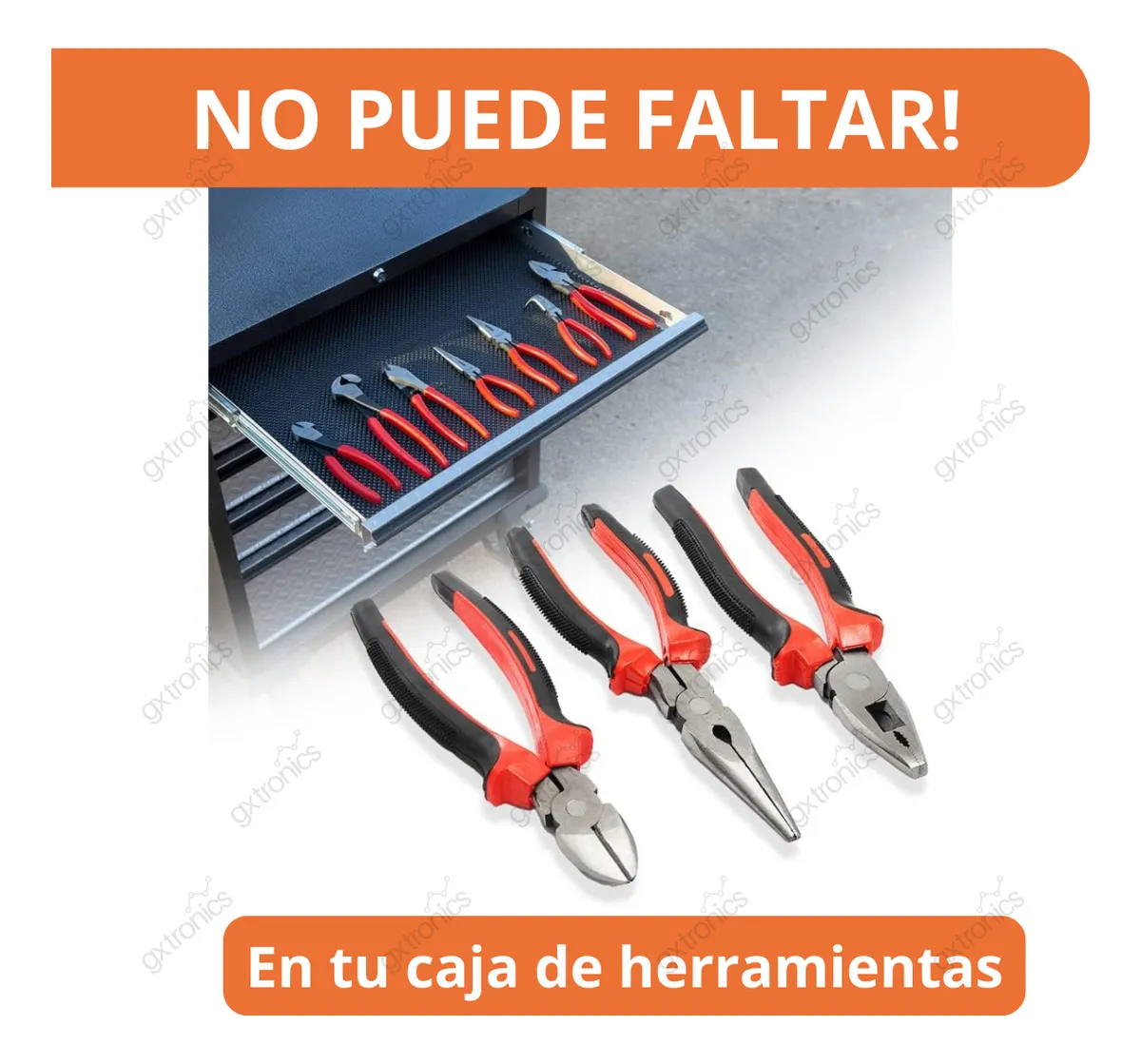 Juego 3 Pinzas Alicate 6 Pulgadas Corte Precision Profesional - Imagen 2