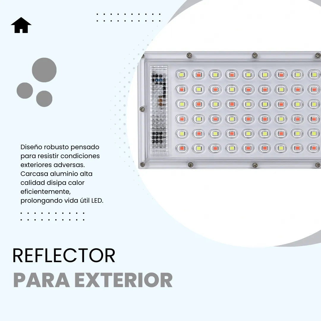 Reflector LED 50W Exterior IP66 Luz Blanca Fría LD50 - Imagen 3