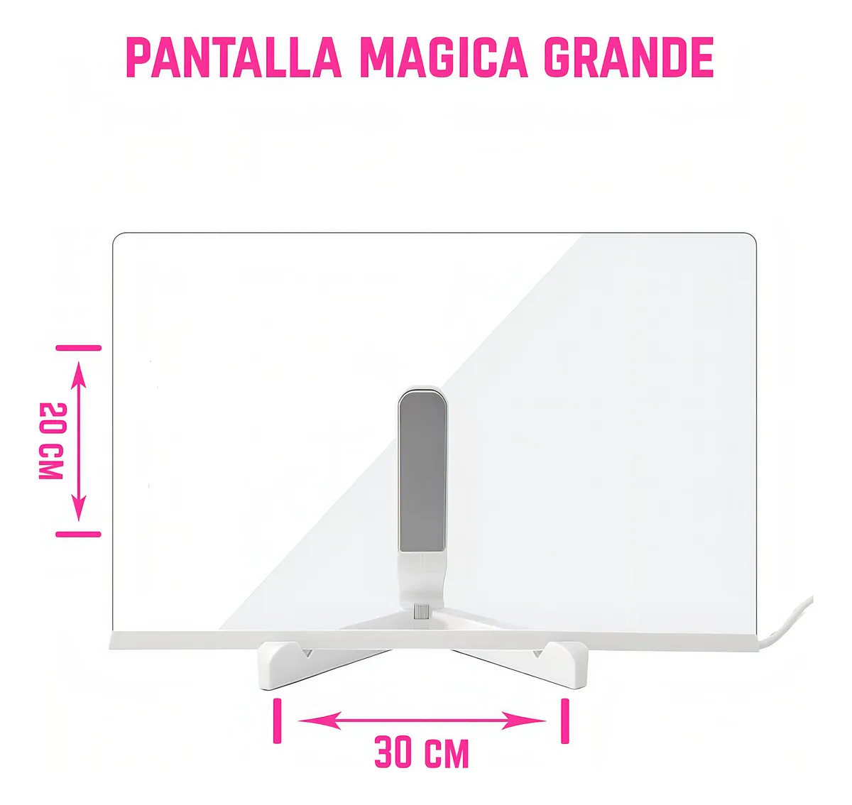 Pizarra LED Acrílica 30x20 USB Multisoporte - Imagen 3