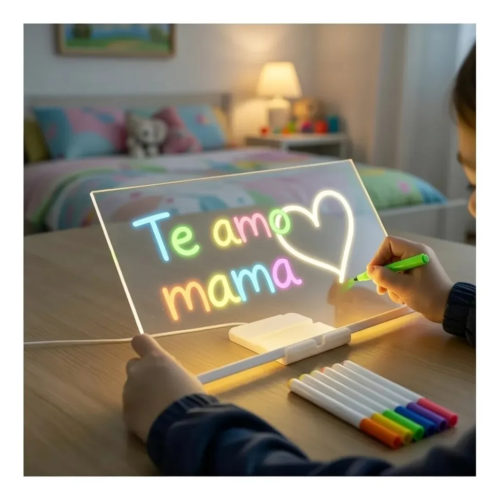 Pizarra LED Acrilica 20x30cm Con Pie 7 Colores - Imagen 3