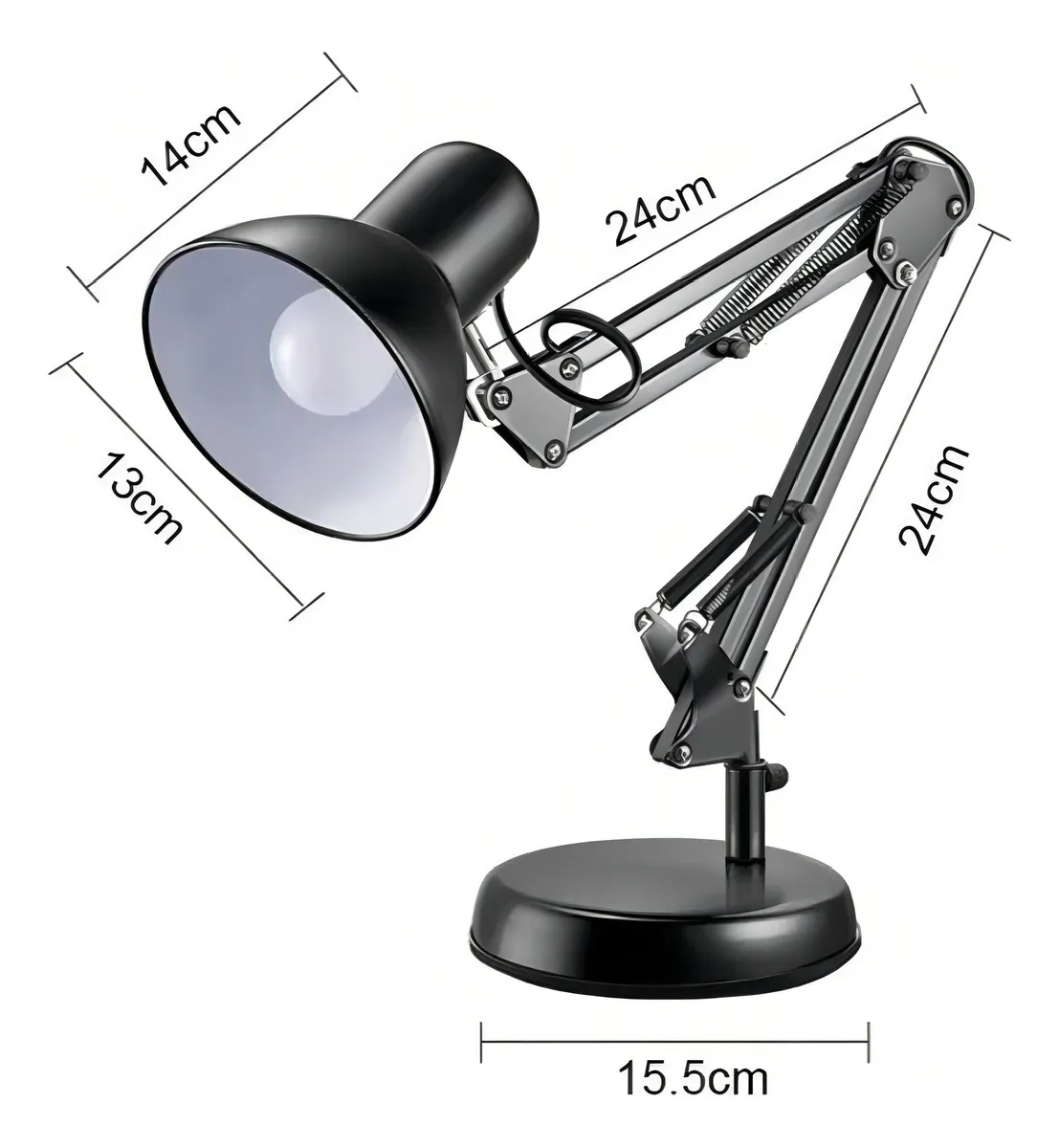 Velador escritorio LED doble brazo articulado MT-811 metal - Imagen 3