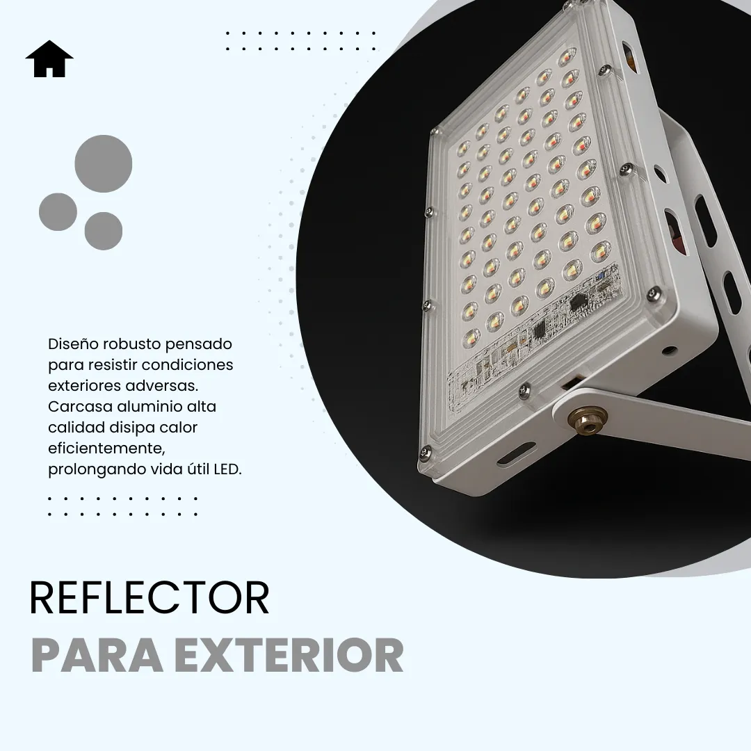 Reflector LED 50W Exterior IP66 Luz Blanca Fría LD50 - Imagen 4