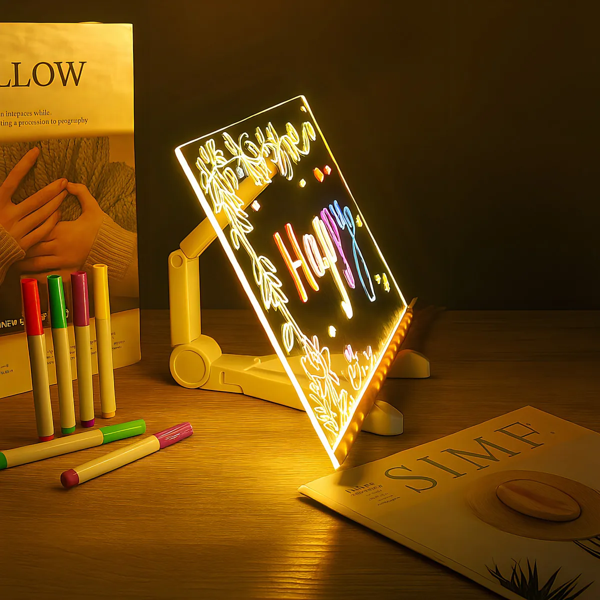 Pizarra LED Acrílica 30x20 USB Multisoporte - Imagen 7