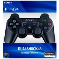 Joystick inalámbrico PS3 negro vista frontal botones