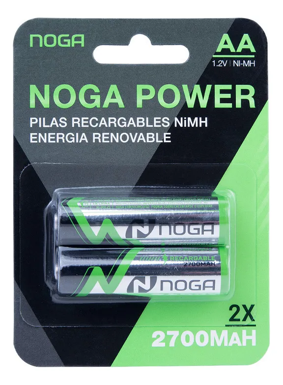 Pilas Recargables AA Noganet Ni-MH 2700mAh 1.2V Pack x2