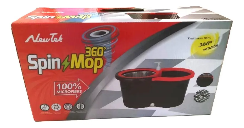 Mopa para piso centrifuga microfibra balde giratorio - Imagen 3