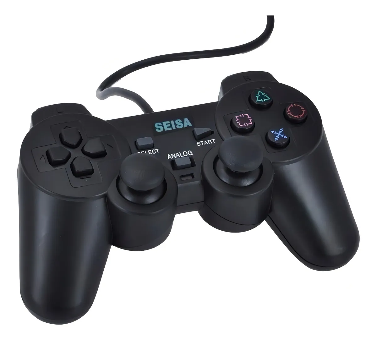 Joystick Seisa SJ-802 PS2 PS1 Negro Con Vibración Ergonómico - Imagen 5