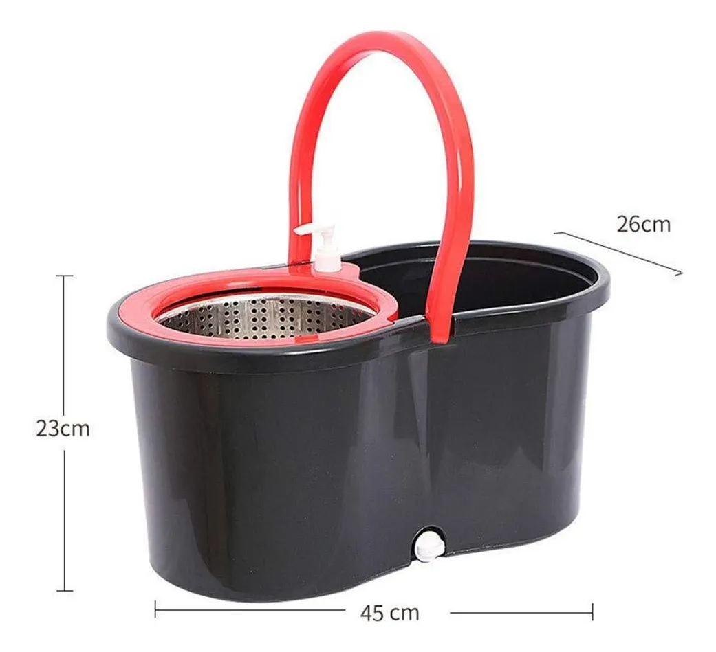 Mopa para piso centrifuga microfibra balde giratorio - Imagen 5