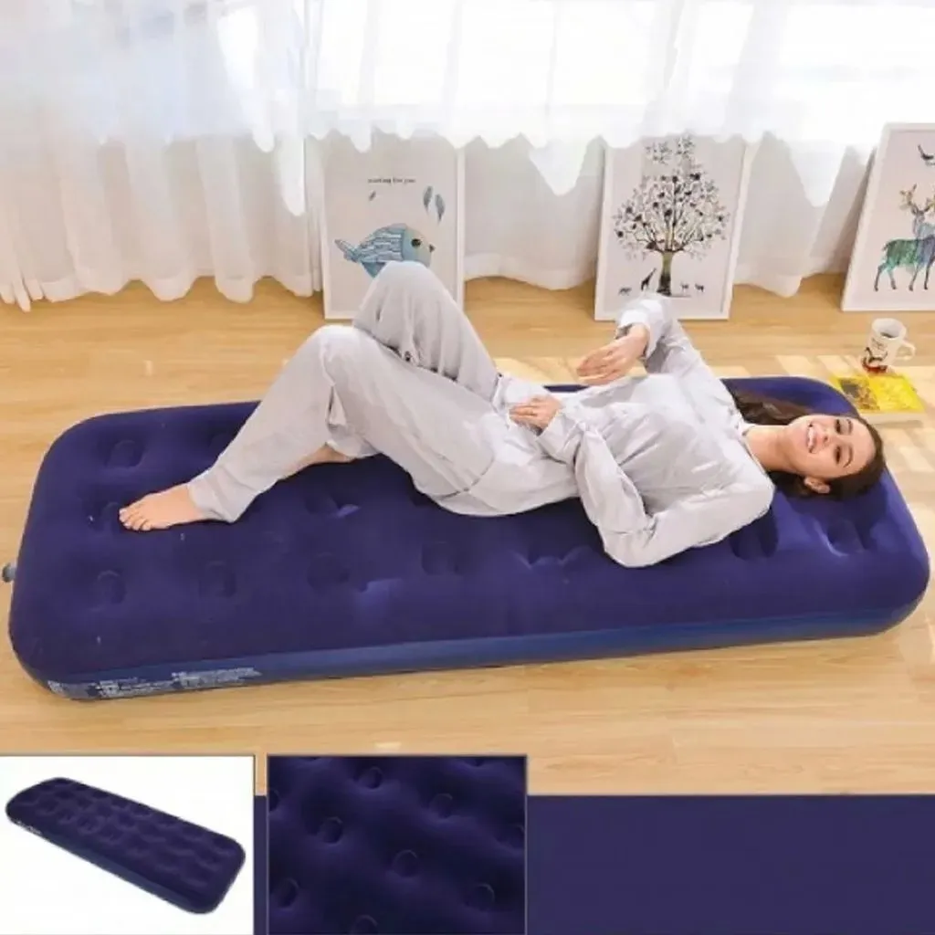 Colchon inflable 1 1/2 plaza 190x99x20cm camping hogar - Imagen 2