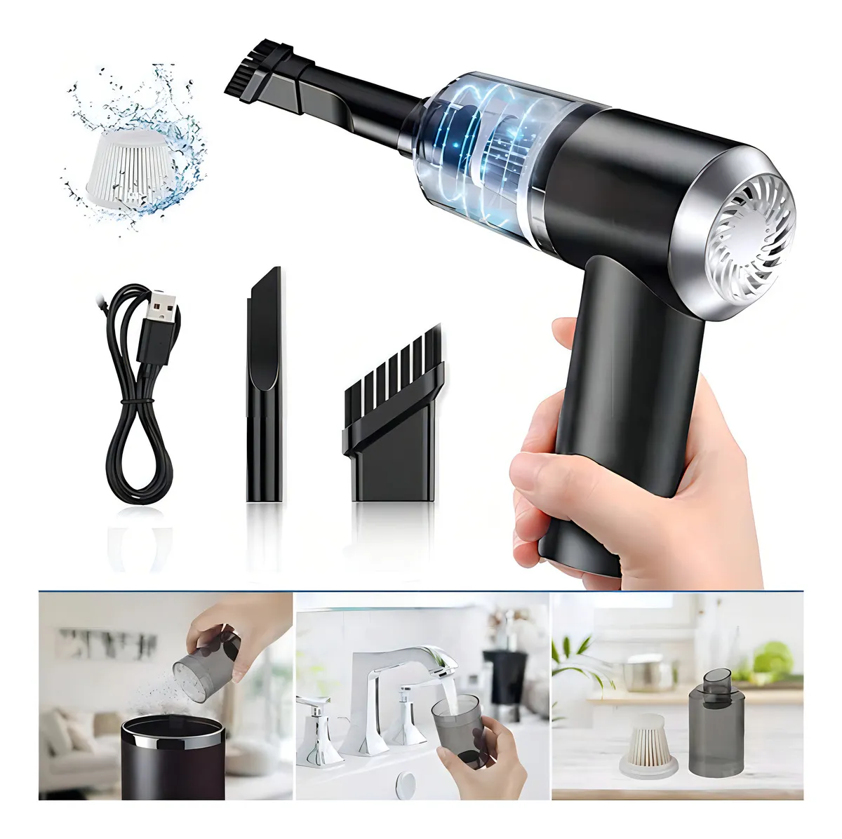 Aspiradora De Mano Inalambrica 3 En 1 Vacuum Cleaner - Imagen 6