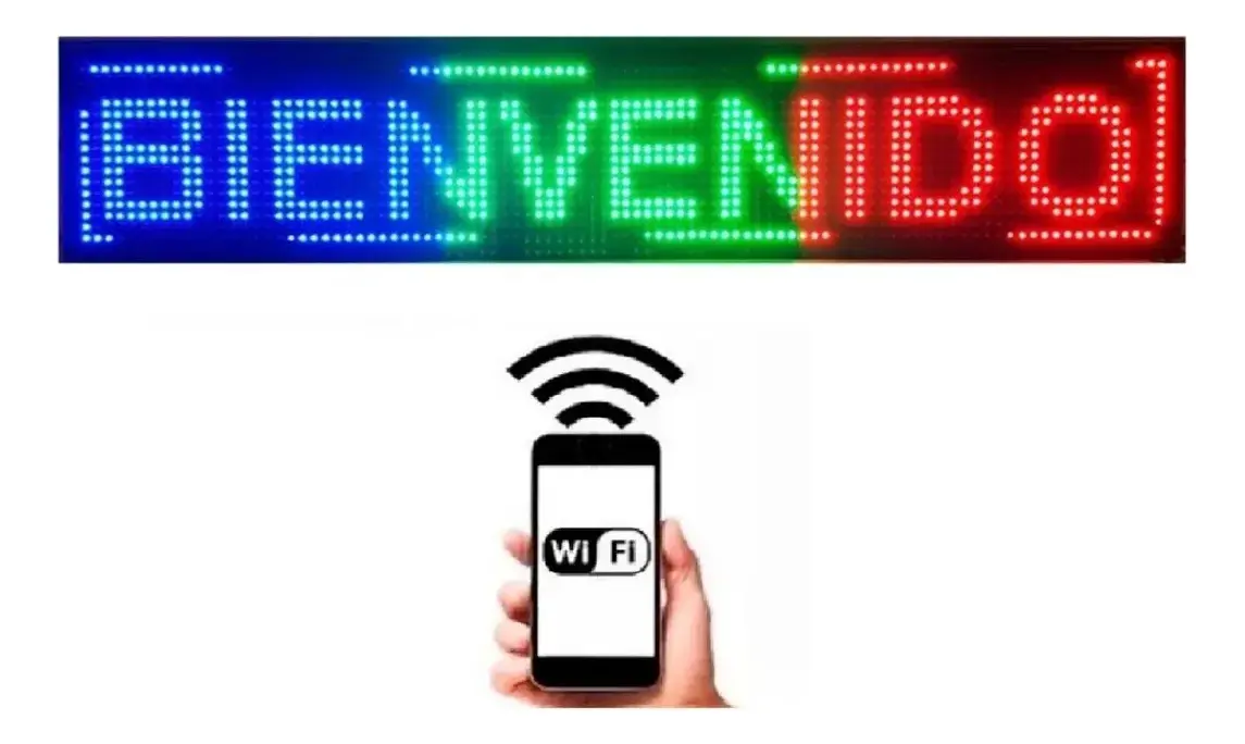 Cartel Letras Led Programable Wifi RGB 100cm x 20cm Hytoshy - Imagen 2