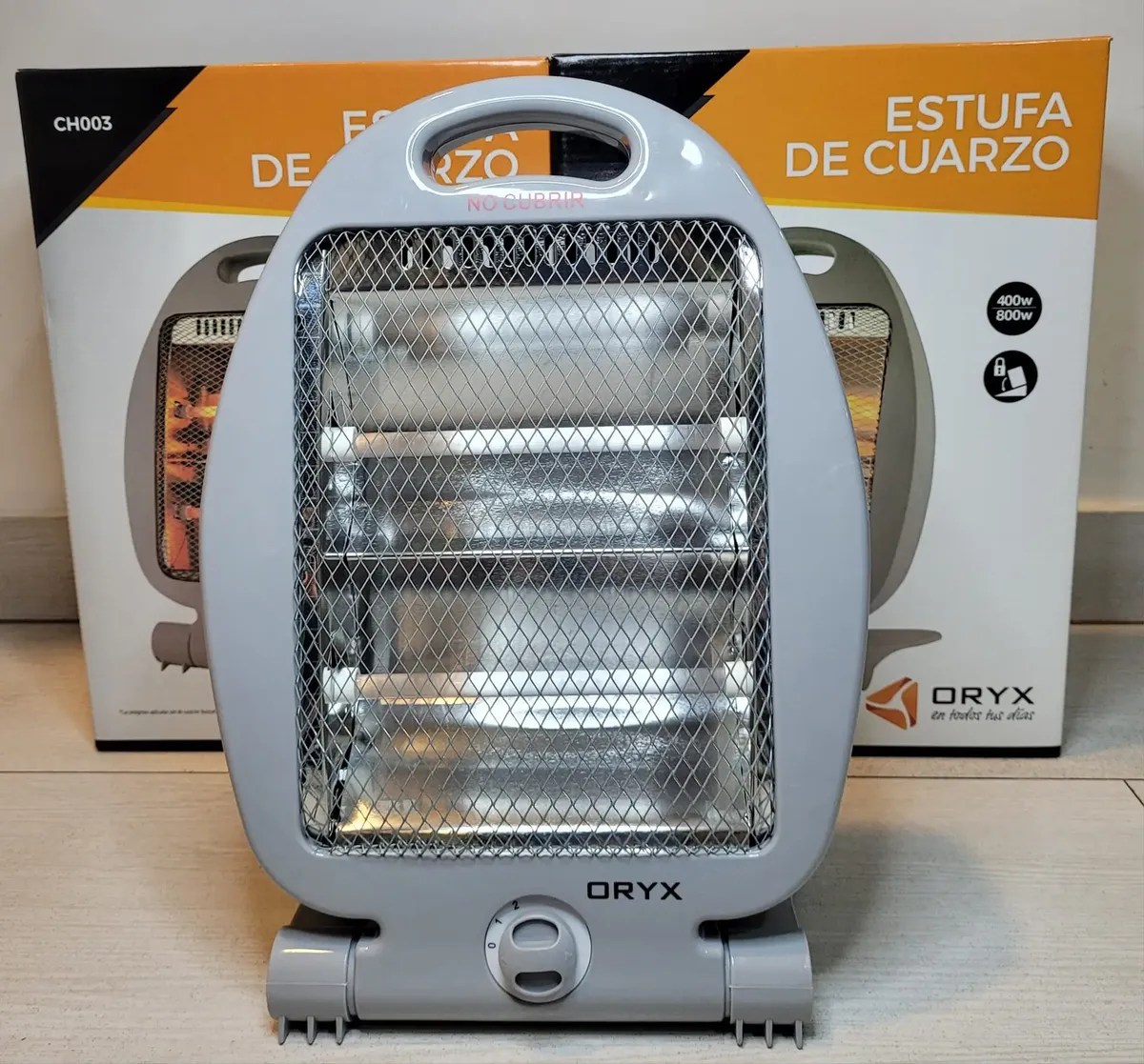 Estufa de Cuarzo Calefactor Oryx CH003 400/800W 2 Velas - Imagen 4
