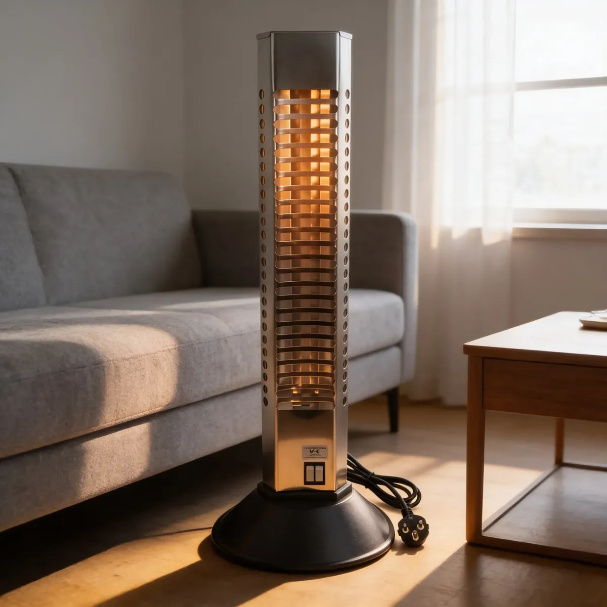 Estufa Electrica Cuarzo 1200W Vertical Retro 2 Velas