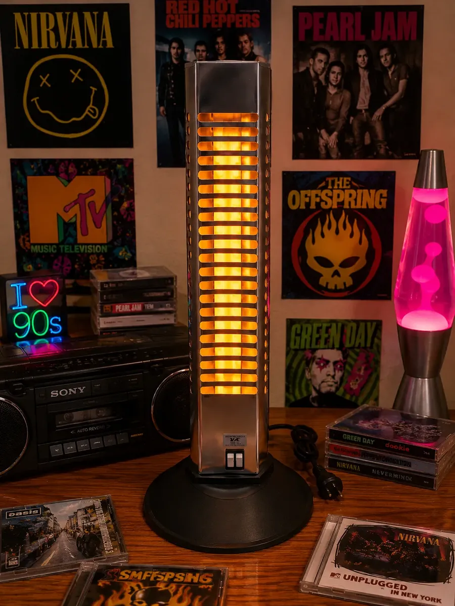 Estufa Electrica Cuarzo 1200W Vertical Retro 2 Velas - Imagen 2
