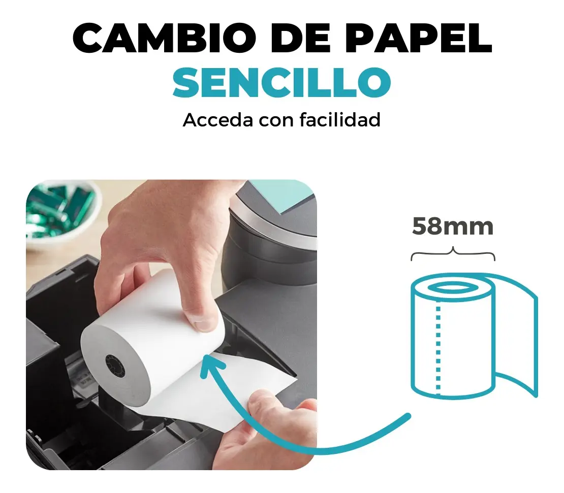 Impresora Térmica Portátil 58mm Bluetooth Bluetooth 5.0 VESA - Imagen 3