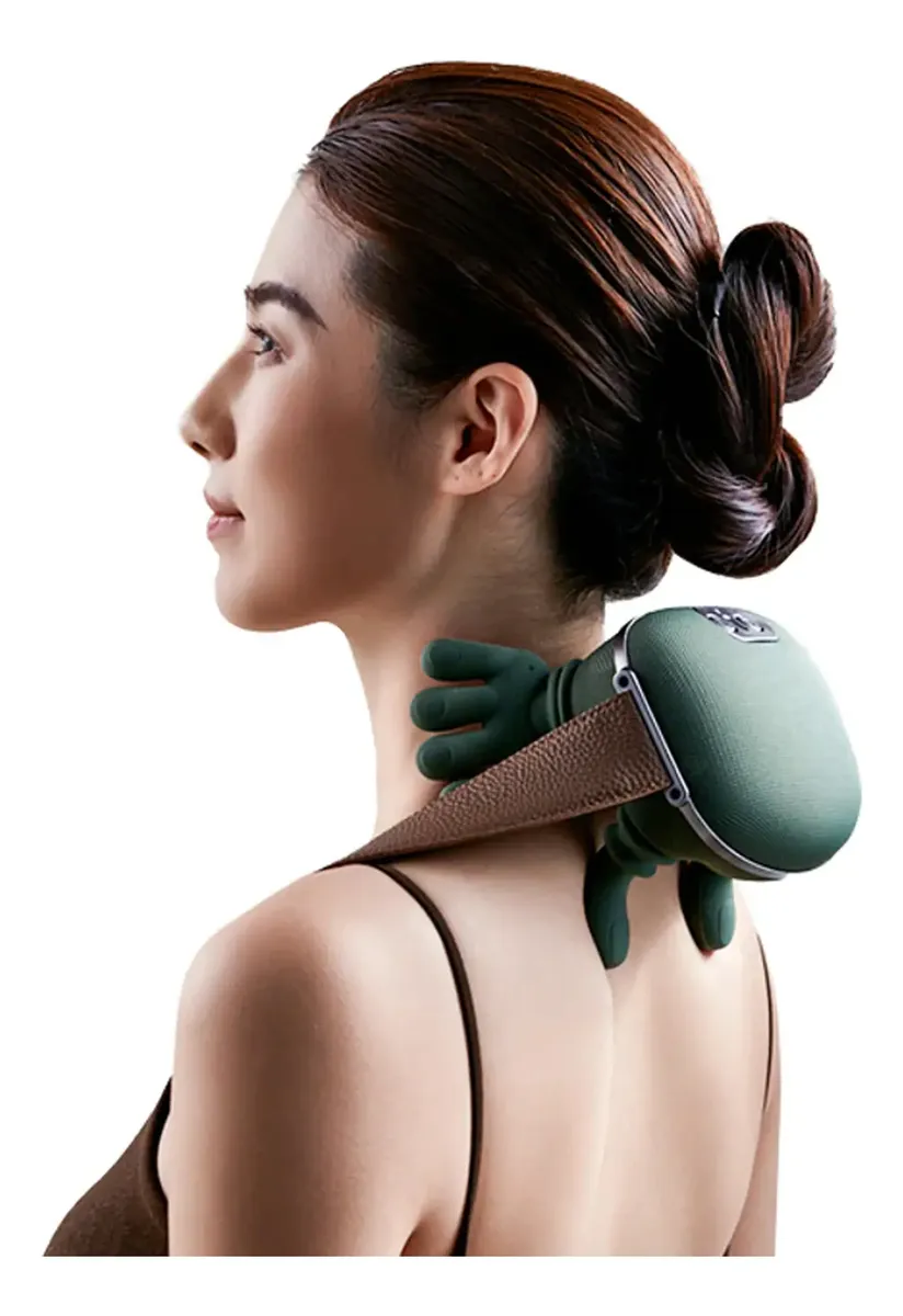 Masajeador cervical recargable Bolduke utilizado en cuello para relajación muscular