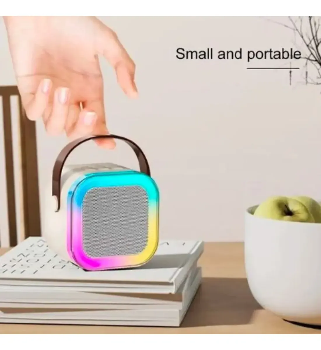 Parlante Karaoke Bluetooth K12 con 2 Microfonos Inalambricos RGB - Imagen 3