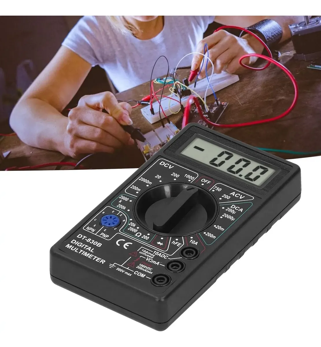 Tester Multimetro Digital DT-830B Profesional Tension Corriente - Imagen 2